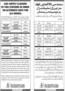 Gas Supply Closure of CNG Stations in Sindh